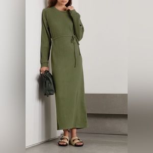 Baserange Shaw Kaftan Dress in Dark Green - XS